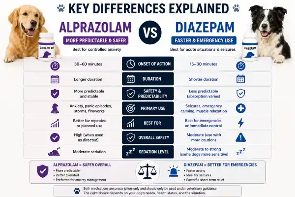 Alprazolam vs Diazepam for Dogs