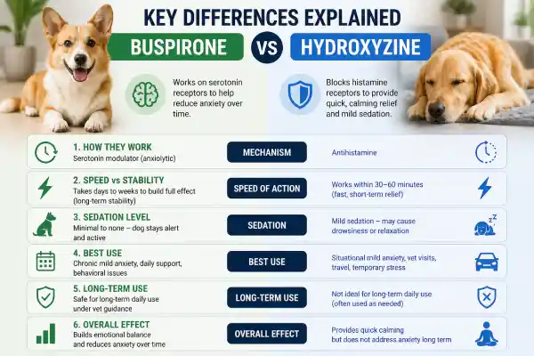 Buspirone vs Hydroxyzine for Dogs