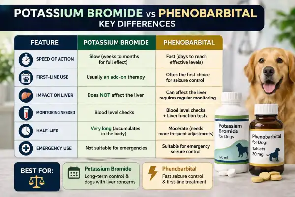 Potassium Bromide vs Phenobarbital for Dogs