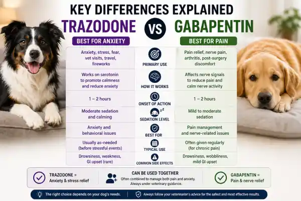 Trazodone vs Gabapentin for Dogs