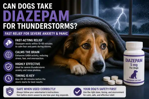 Can Dogs Take Diazepam for Thunderstorms