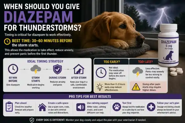 Can Dogs Take Diazepam for Thunderstorms