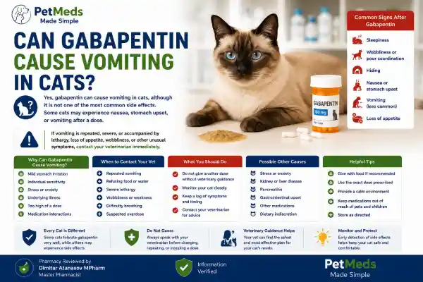 Can Gabapentin Cause Vomiting in Cats