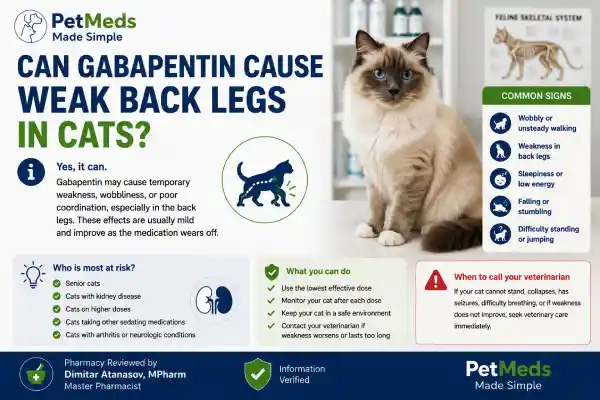 Can Gabapentin Cause Weak Back Legs in Cats